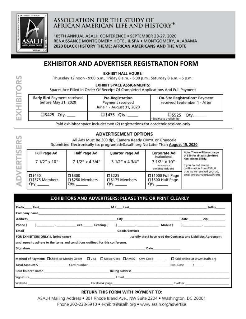 thumbnail of EXHIBITOR AND ADVERTISER REGISTRATION FORM