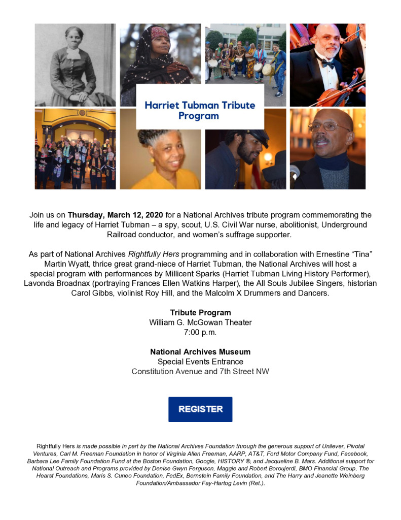 thumbnail of Harriet Tubman Tribute Program 2020 Flier