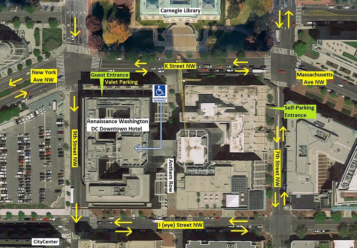 Renaissance Washington DC Downtown Hotel - Entrance Map smaller handicap sign