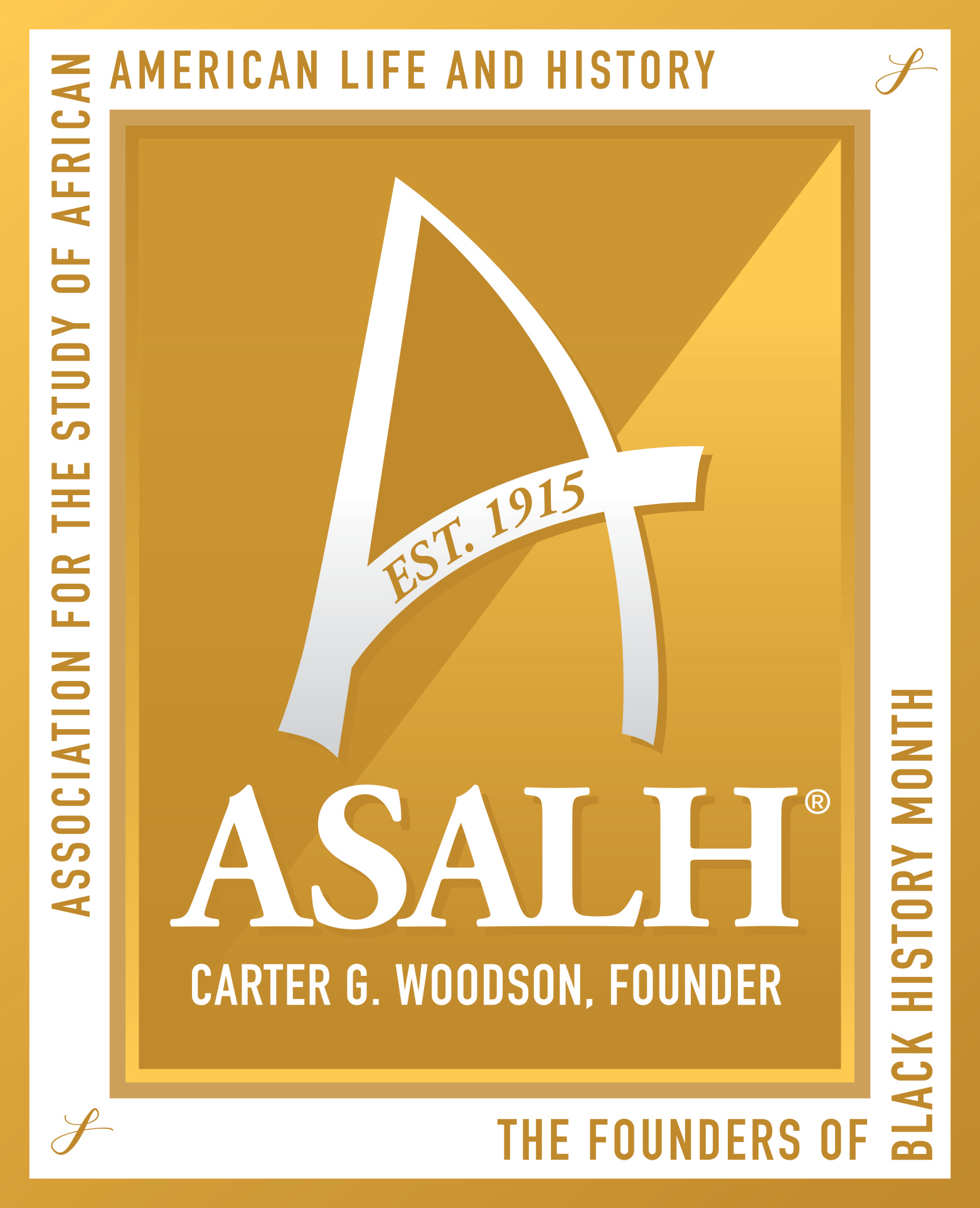 ASALH Gold Logo from https://asalh.org/brand/#logos.