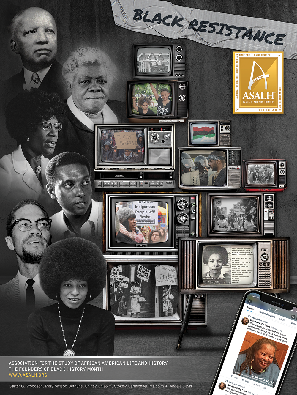 photo collage of African American Civil Rights Activists