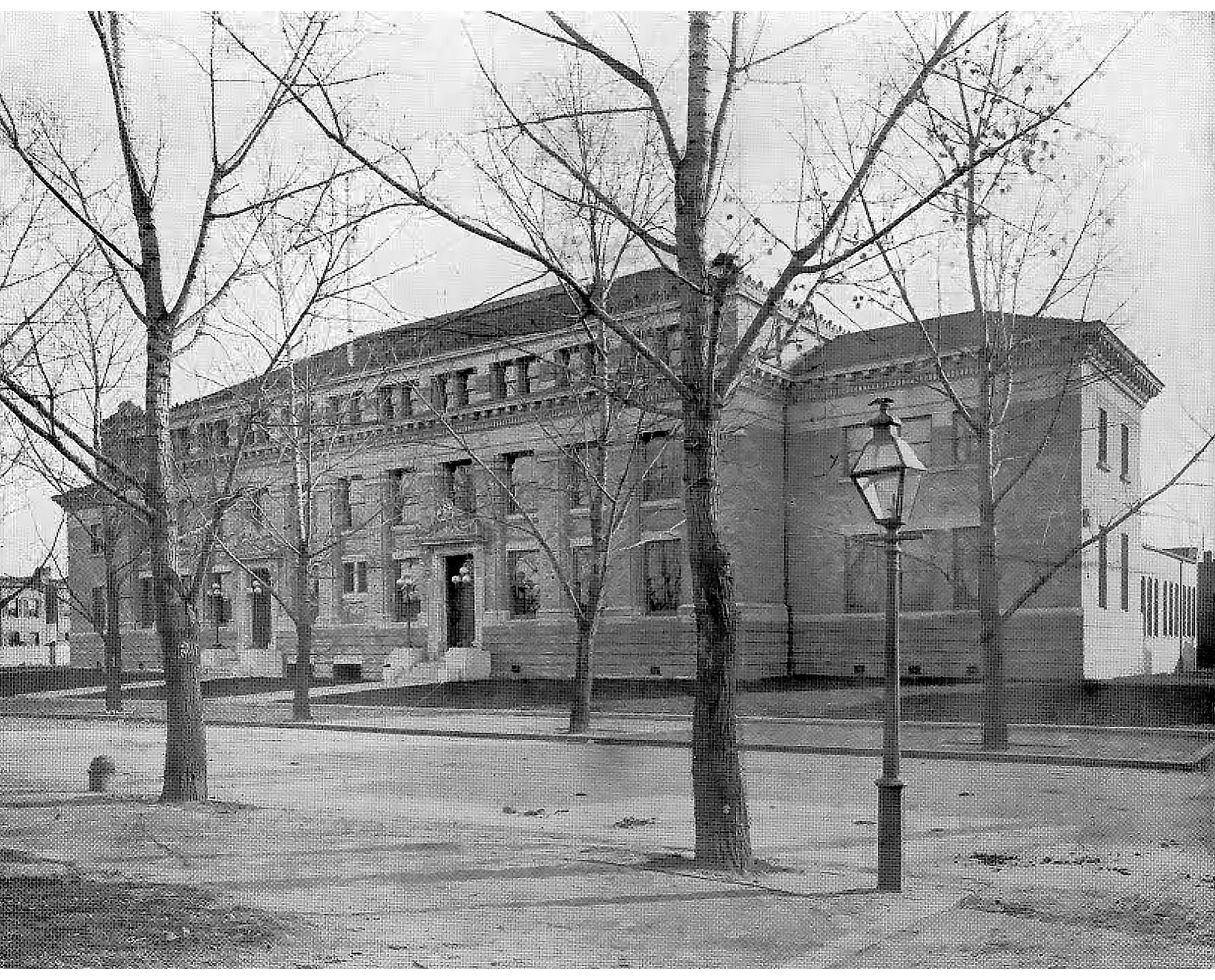 Armstrong Manual Training High School, Washington, DC. Waddy B. Wood, architect. 1902, expanded 1912, 1917, and 1924-1927. Sarah Noreen Street Lighting Photograph Collection, DC History Center. Armstrong Manual Training High School, Washington, DC. Waddy B. Wood, architect. 1902, expanded 1912, 1917, and 1924-1927. Sarah Noreen Street Lighting Photograph Collection, DC History Center.