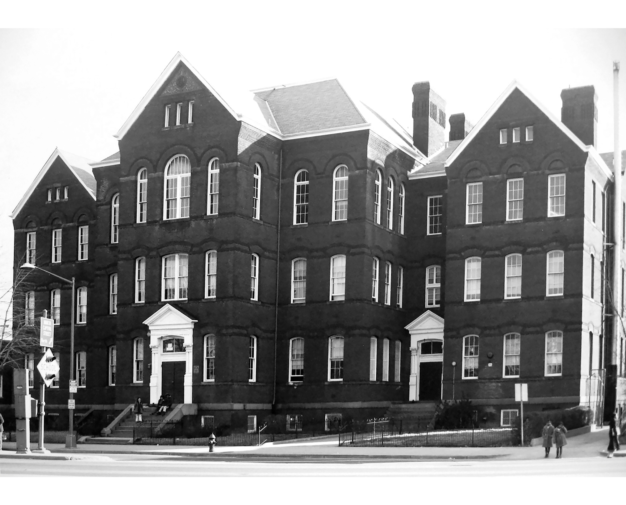 Colored High (M Street) School, Washington, DC. Office of the Building Inspector, Thomas B. Entwistle, Edward Clark, architects; 1890–91, altered. DC Public Library, The People’s Archive. Colored High (M Street) School, Washington, DC. Office of the Building Inspector, Thomas B. Entwistle, Edward Clark, architects; 1890–91, altered. DC Public Library, The People’s Archive.