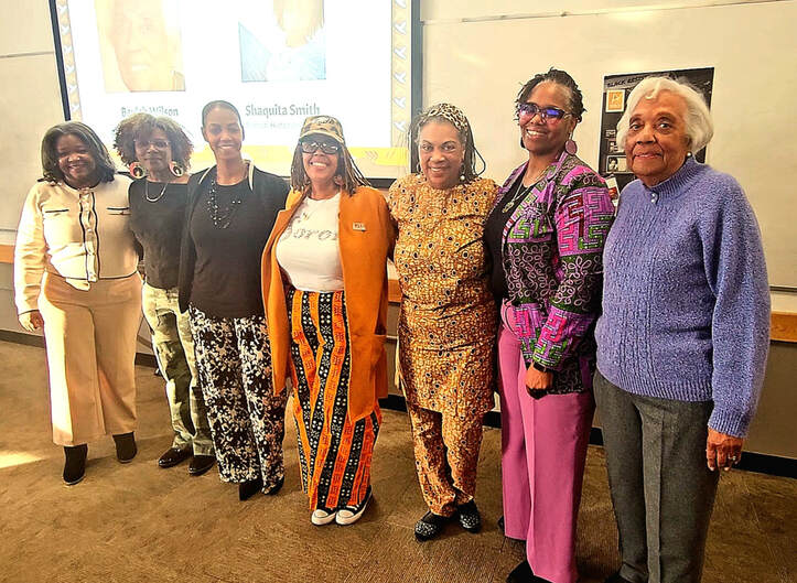 Brenda Littlejohn, Shaquita Smith, Lysa Monique Jenkins-Hayden, Karen Williams, Inez Henry, Angela Crawford, Beulah Wilson (left-right)
