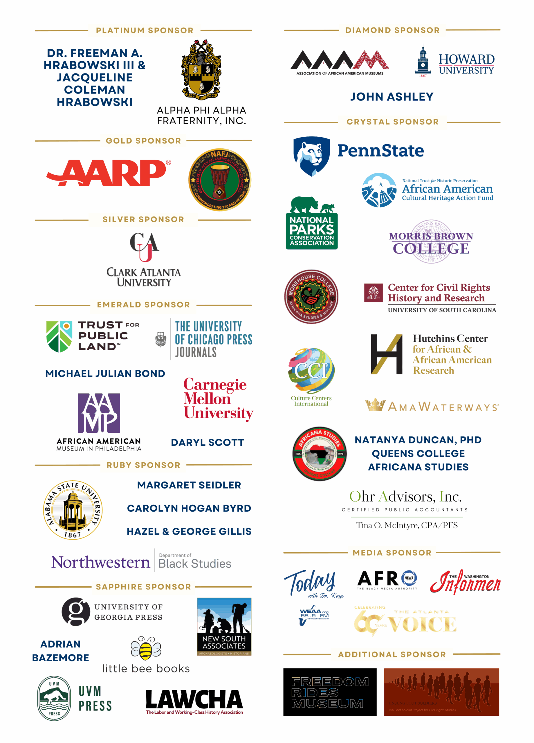 2025 Conference Sponsors - Foamcore sign (777 Signs) (1)